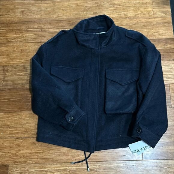 NWT Nine West Navy Utility Sherpa-Lined Jacket — Size M - Picture 2 of 9